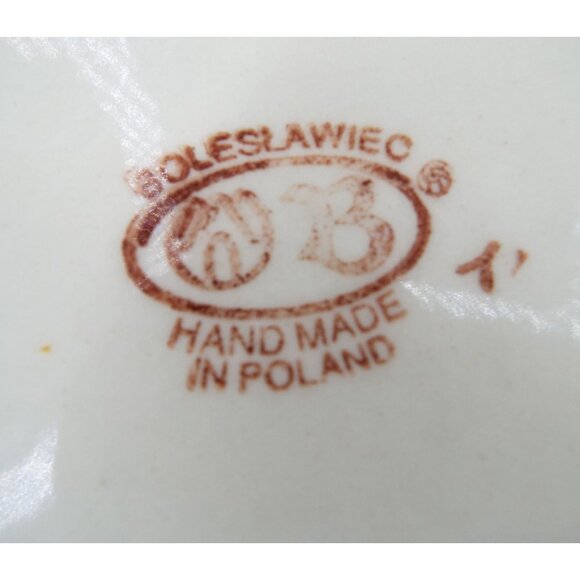 Boleslawiec Polish Pottery Evergreen Pine Tree Serving Bowl 5" high 8" diameter - Picture 5 of 6